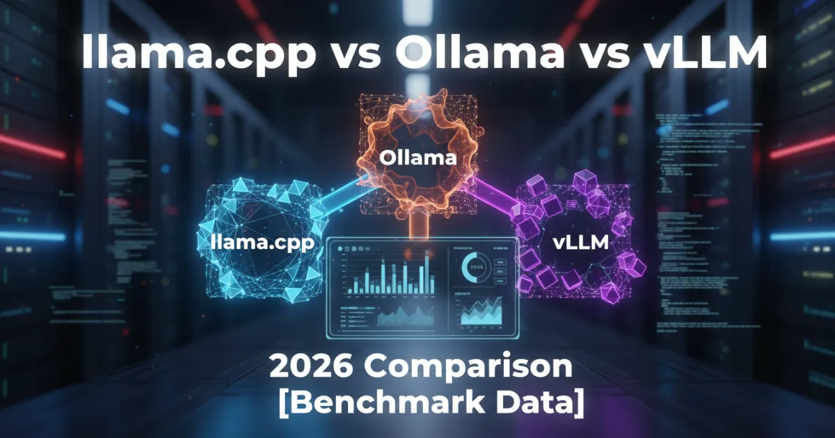 Comparison of llama.cpp, Ollama, and vLLM performance benchmarks 2026