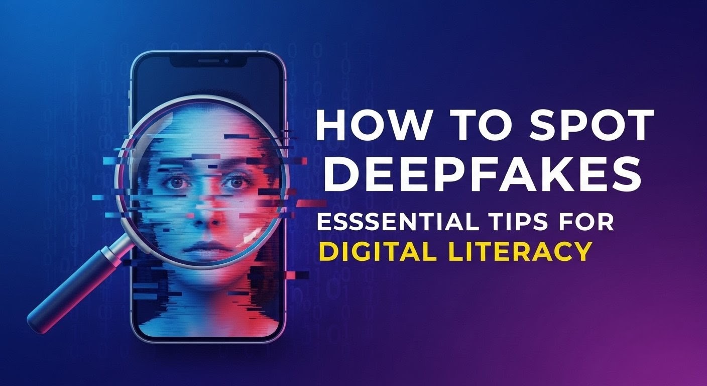 A visual representation of deepfake technology, illustrating the challenge of digital literacy in spotting fakes.